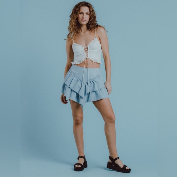 NWT WEST OF MELROSE Womens Eyelet Corset Top - Picture 6 of 6